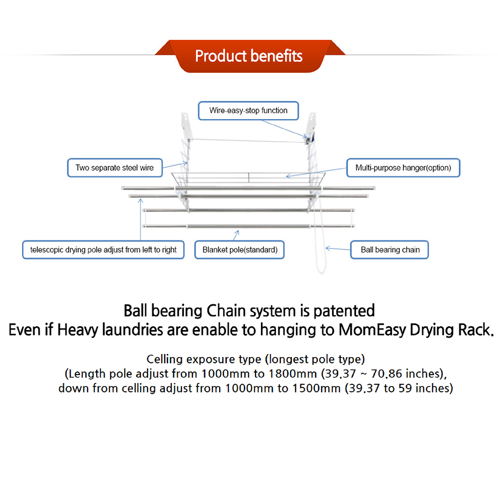 Lifting Clothes Hangers|Bars|Drying Rack