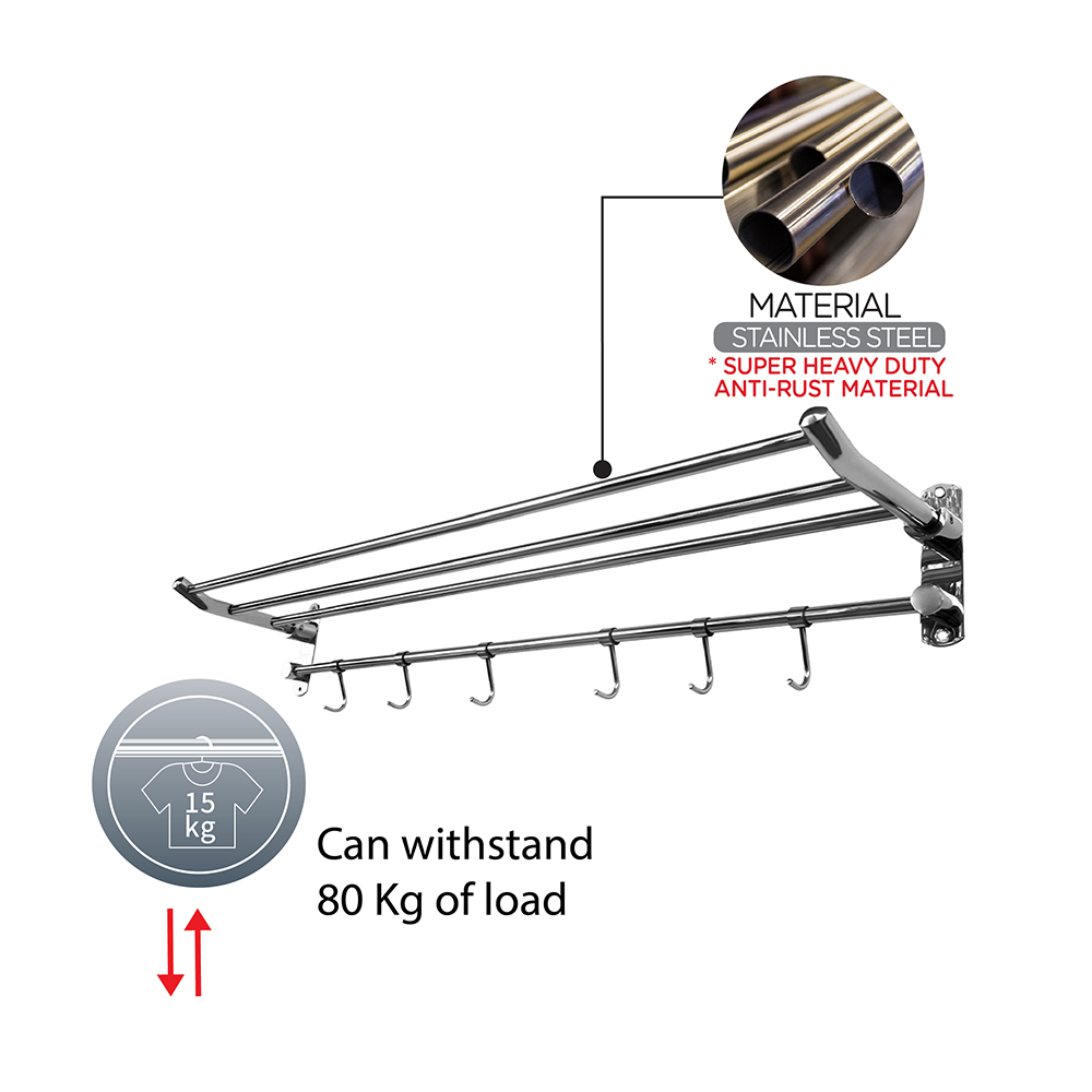 Foldable Towel Rack|Towel Rack|Drying Rack|2 In 1 Slide and Foldable Hanger