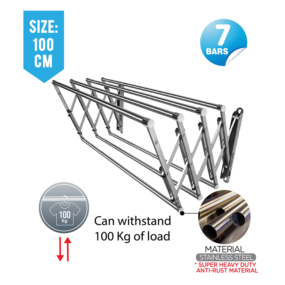 Wall Retractable Drying Rack|7 Bars|Drying Rack