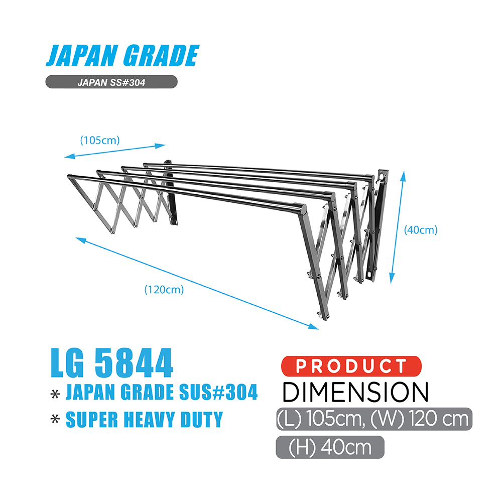 Wall Retractable Drying Rack|4 Bars|Drying Rack