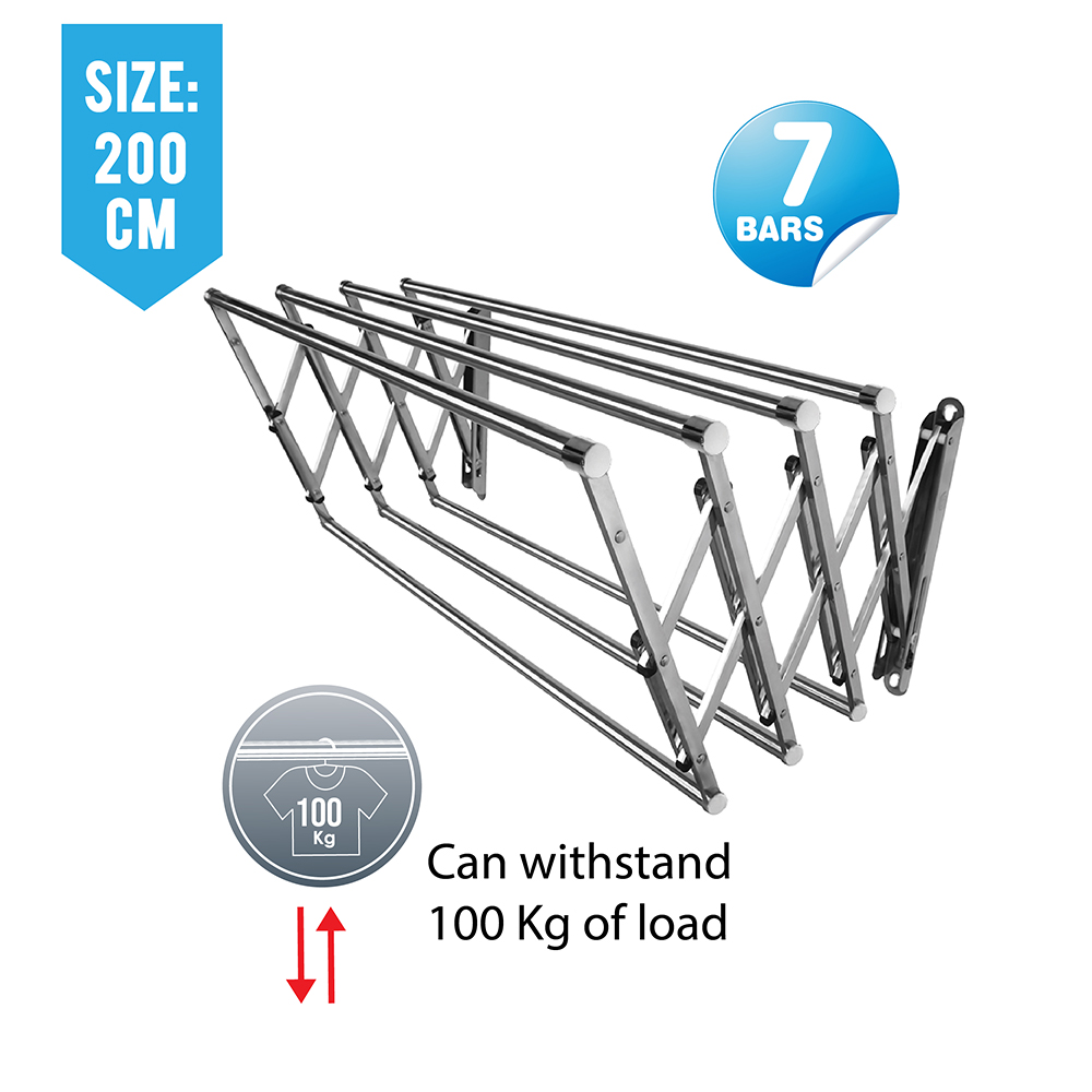 Wall Retractable Drying Rack|7 Bars|Drying Rack