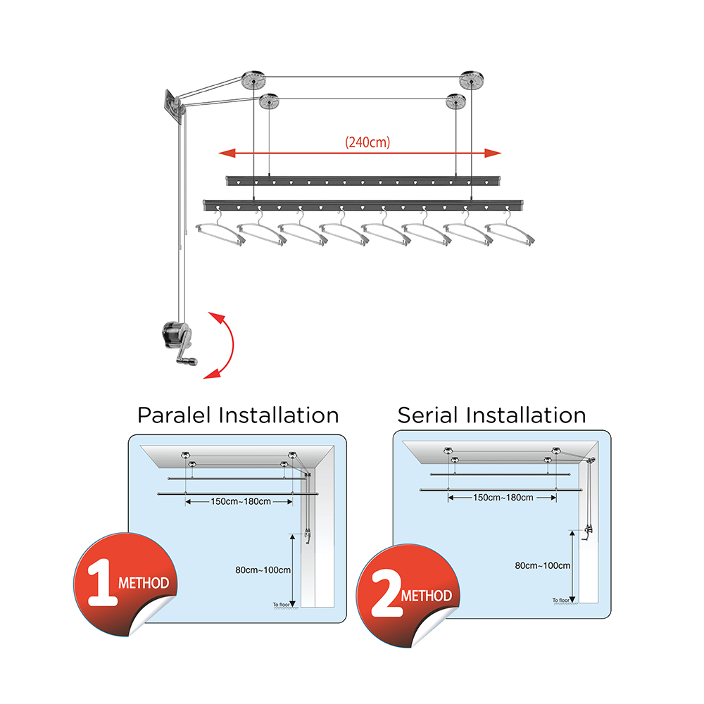 Lifting Clothes Hangers|Bars|Drying Rack