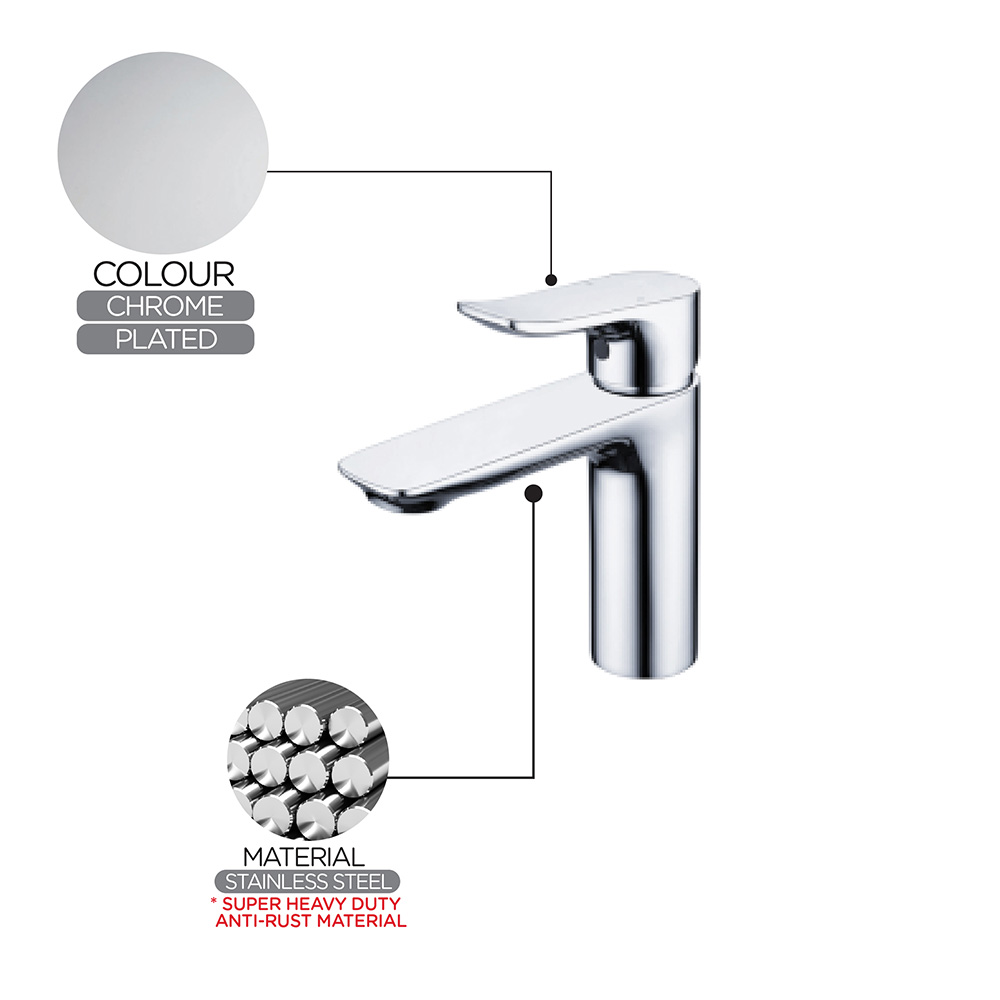 Basin Mixer & Tap|S68 Eclipse Series|Single lever basin mixer