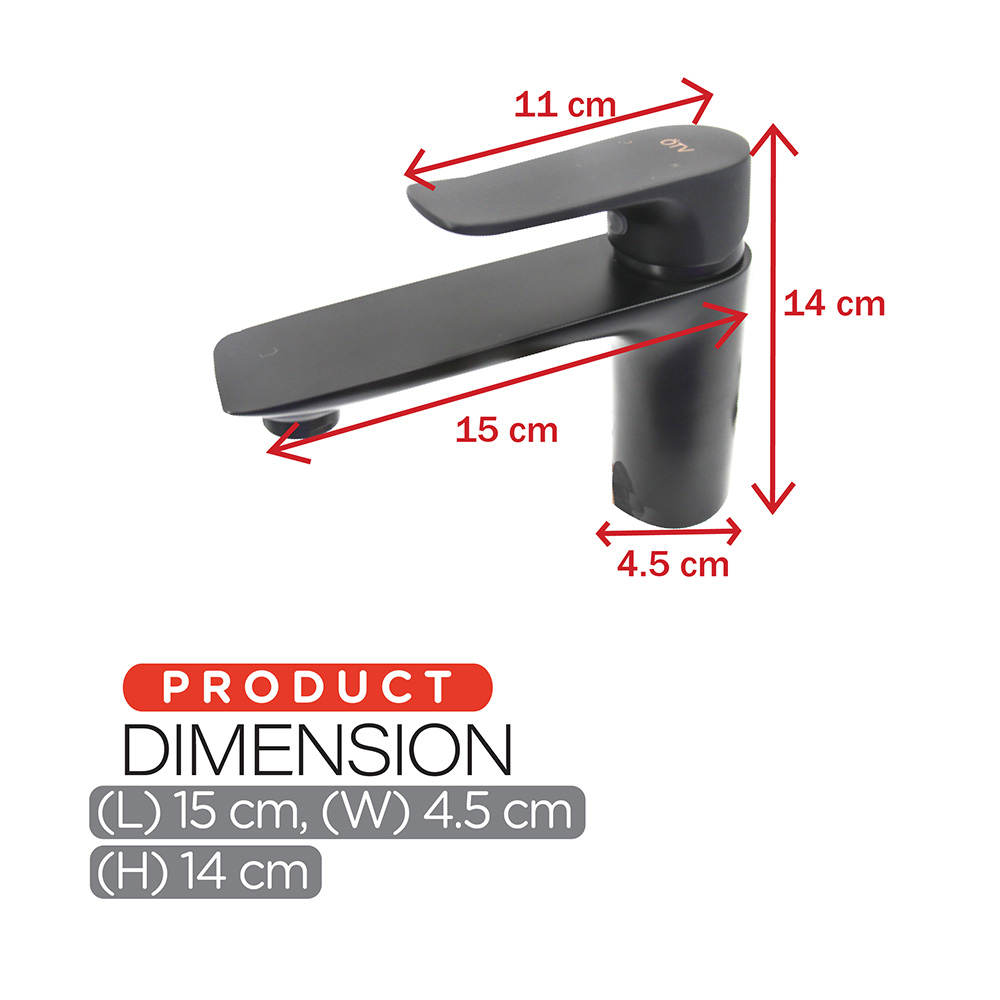 Basin Mixer & Tap|Basin Mixer & Basin Cold Tap|TITAN & ELITE SERIES|Basin Mixer & Basin Cold Tap|Single lever basin mixer|Powder Coated|Black