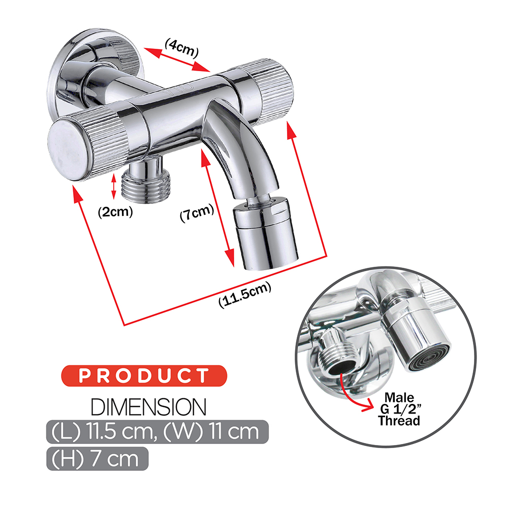 Hand Bidet & Angle Valve|Angle Valve & Tap|Two way angle valve with water spout,