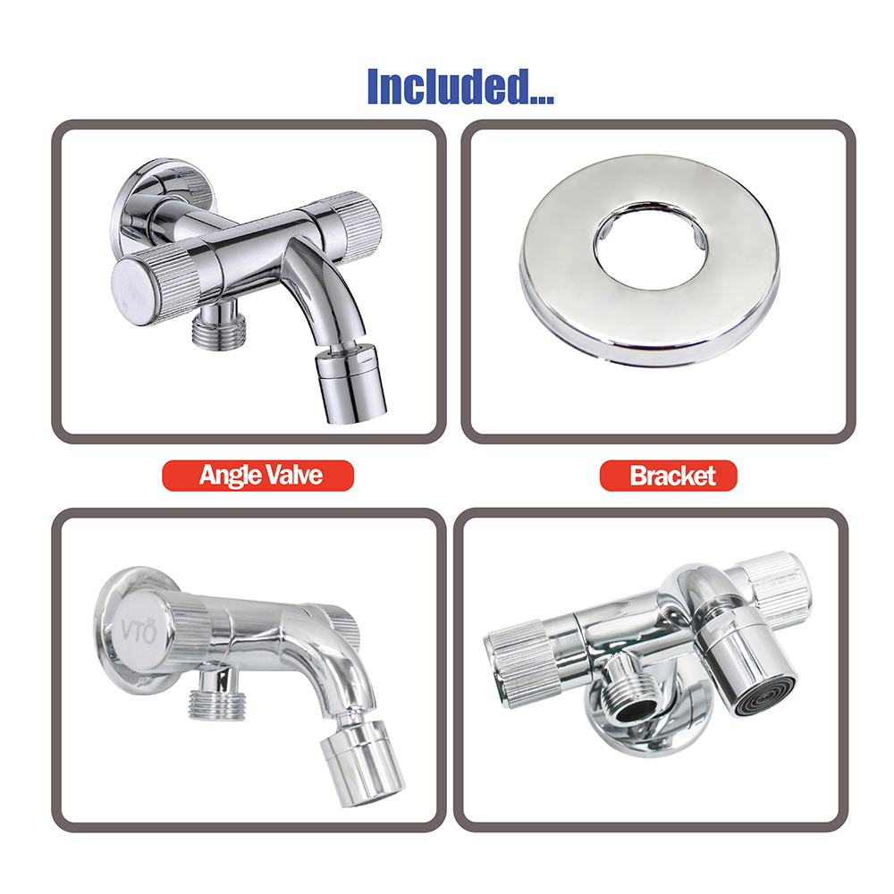 Hand Bidet & Angle Valve|Angle Valve & Tap|Two way angle valve with water spout,