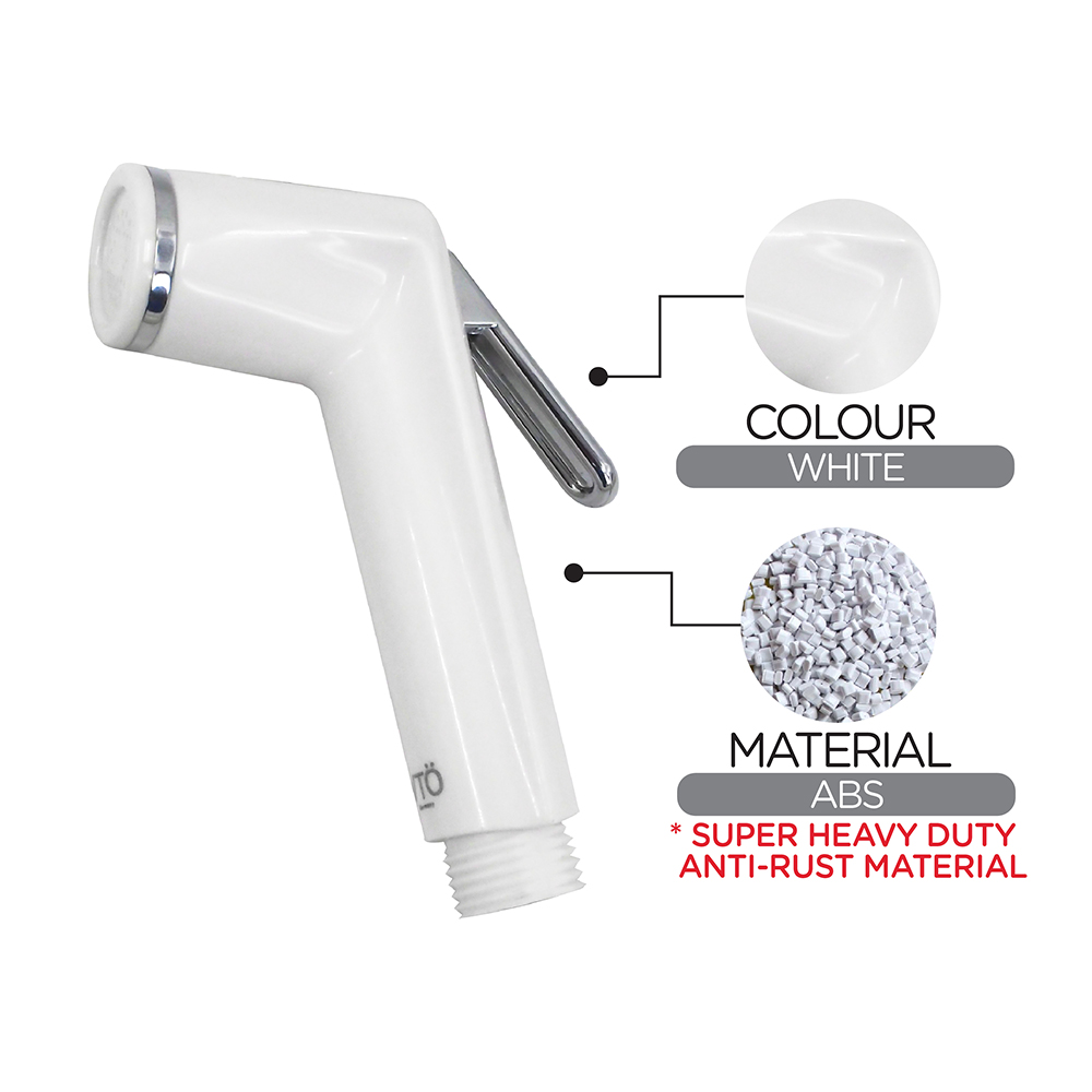 Hand Bidet & Angle Valve|Hand Bidet| White Rubber Hose