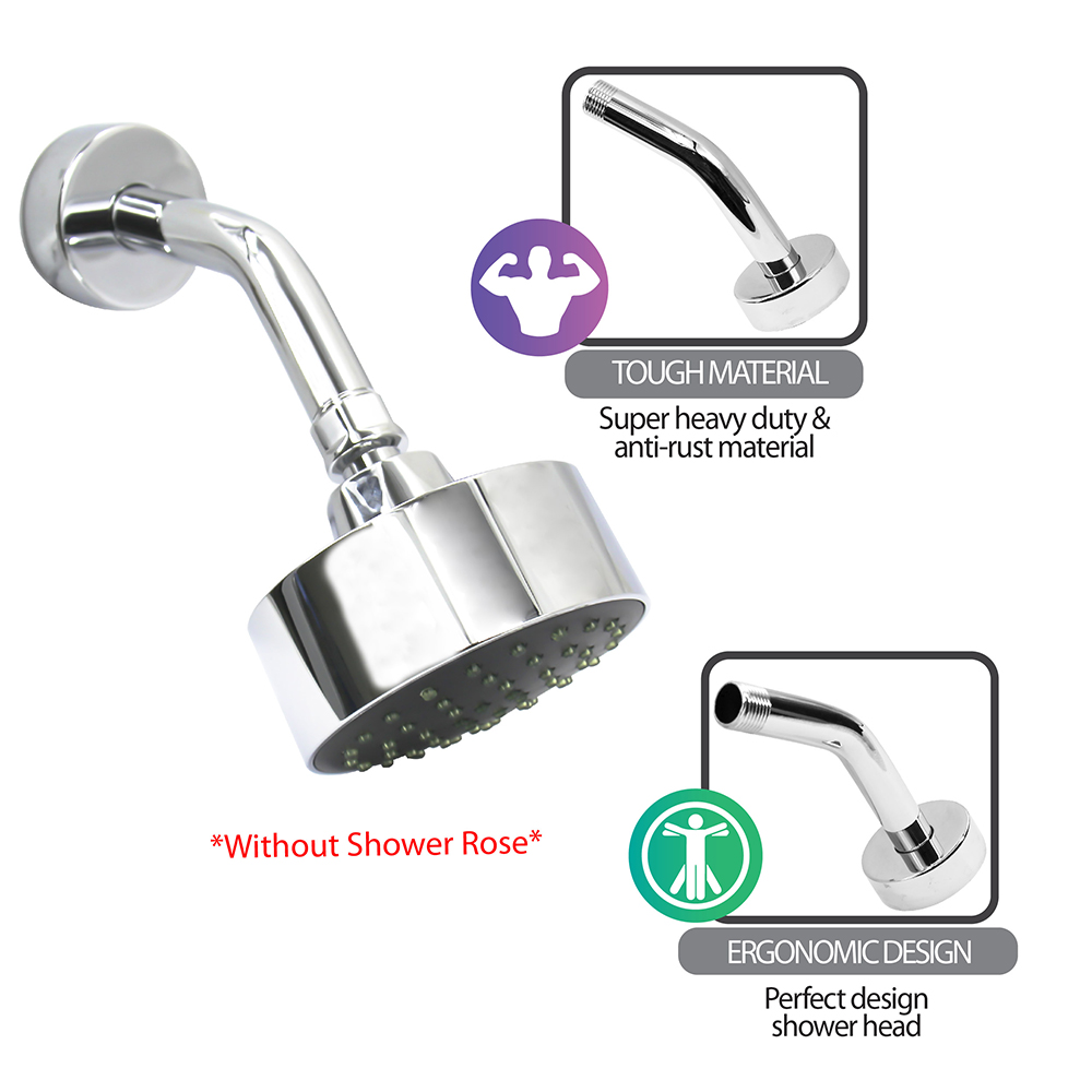 Shower Head & Hand Shower|Shower Rose|ECO Shower Rose|Short shower arm