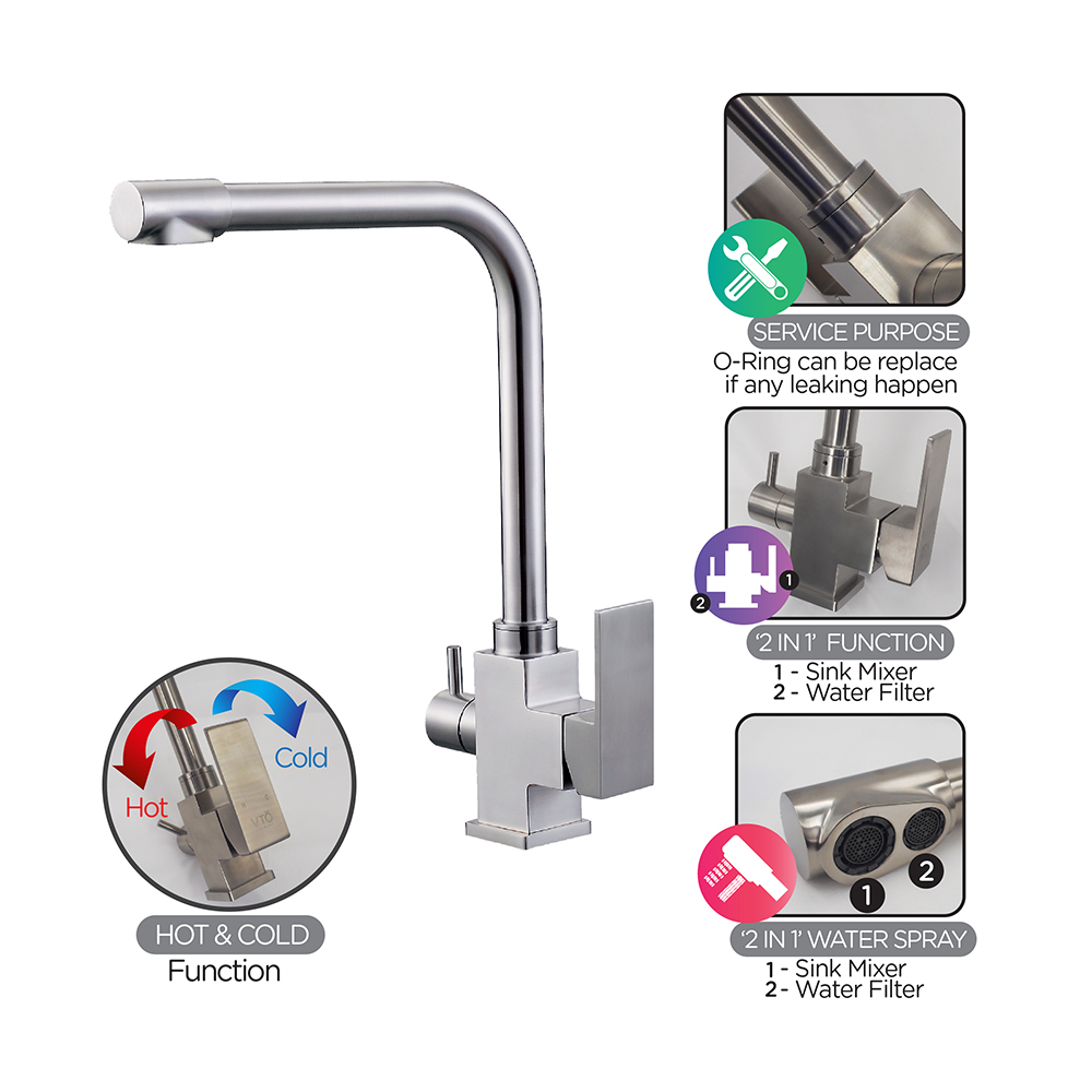 Kitchen Mixer|Stainless Steel Mixer|Sink mixer & filter tap