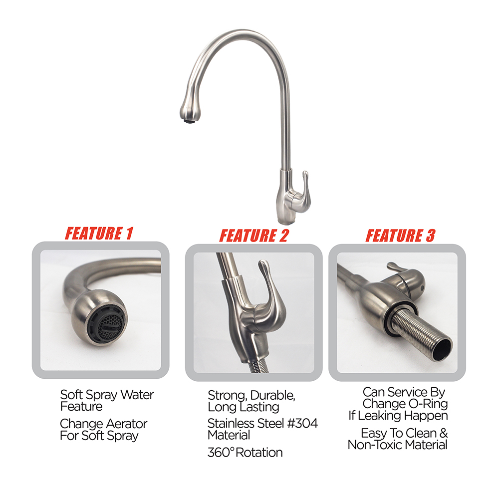 Kitchen Cold Tap|JAZZ Stainless Steel Sink Cold Tap|Single lever sink cold tap|Top mount