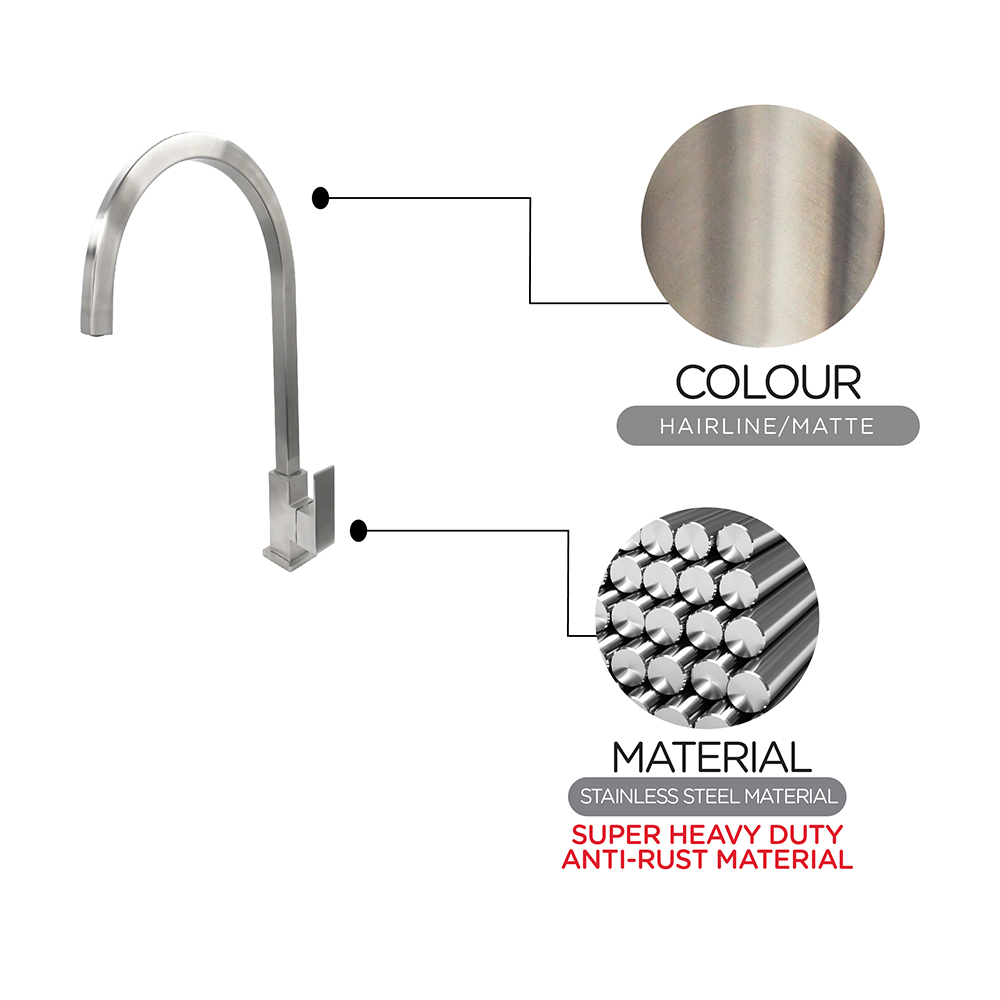 Kitchen Cold Tap|MANN Stainless Steel Sink Cold Tap|Single lever sink cold tap|Topl mount