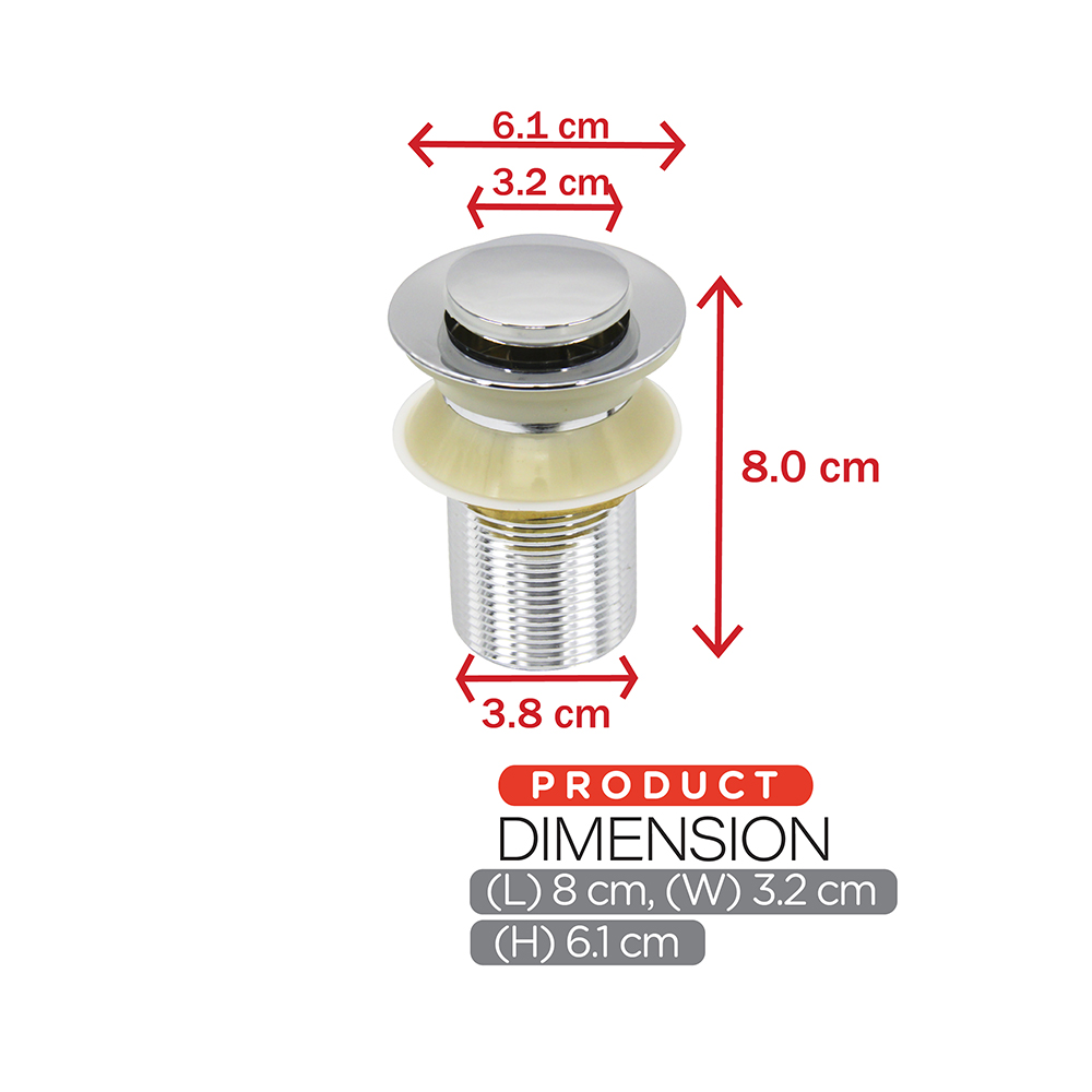 Accessories & Fittings|Basin Waste & Bottle Trap|Pop up waste|With water stop system