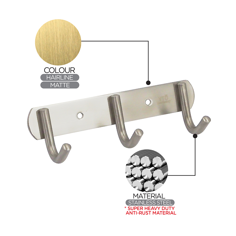 Bathroom Accessories|Robe Hook|Three Robe hook