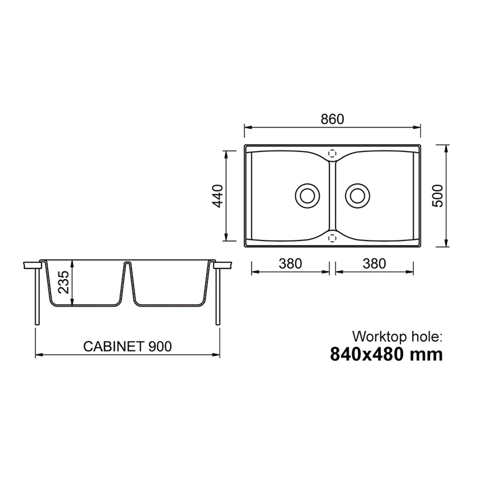 Kitchen Sink|Granite Sink|TELMA Granite|Double basin sink|Aluminium|MQ-Black|Sink